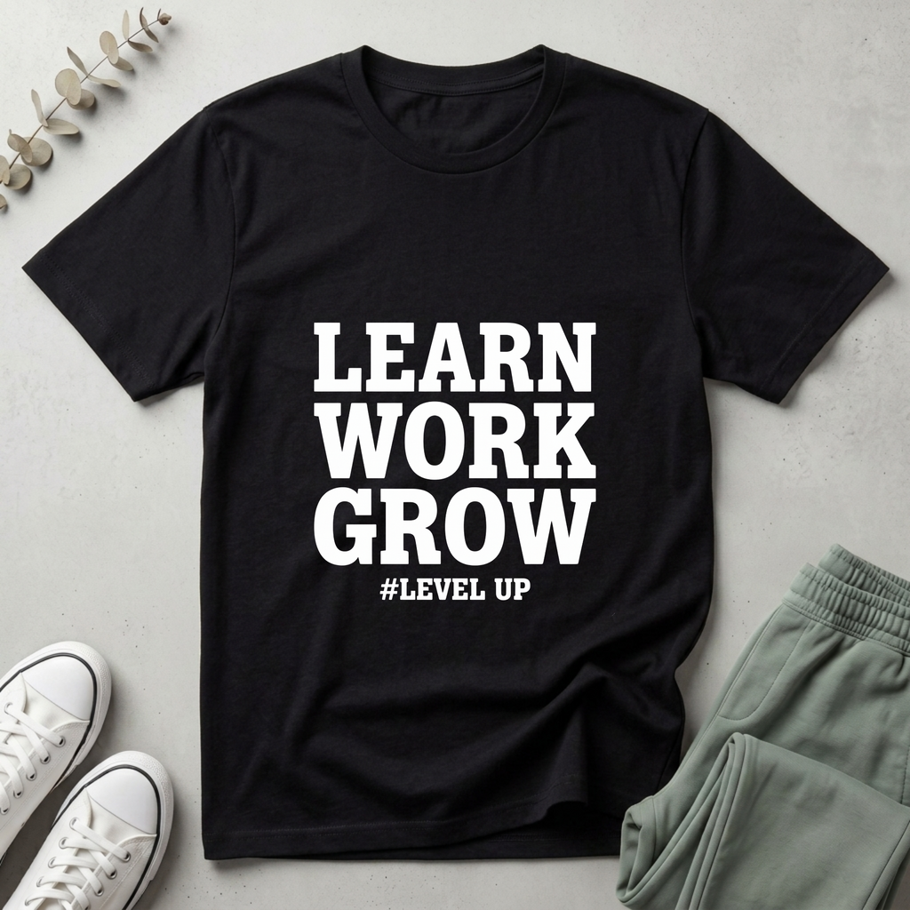 Learn Work Grow Level Up T-Shirt