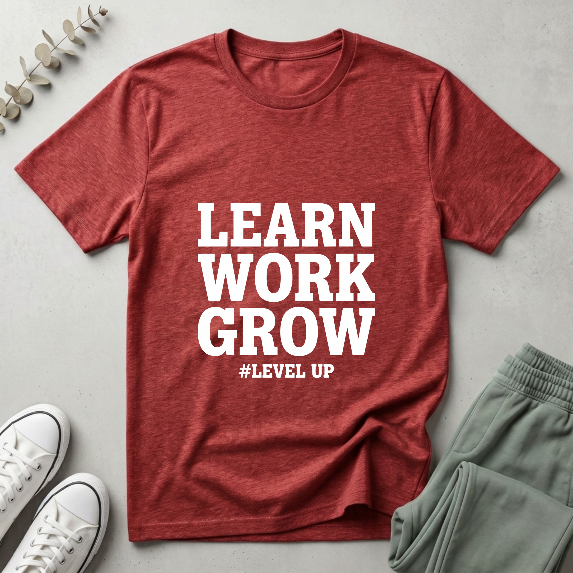 Learn Work Grow Level Up T-Shirt